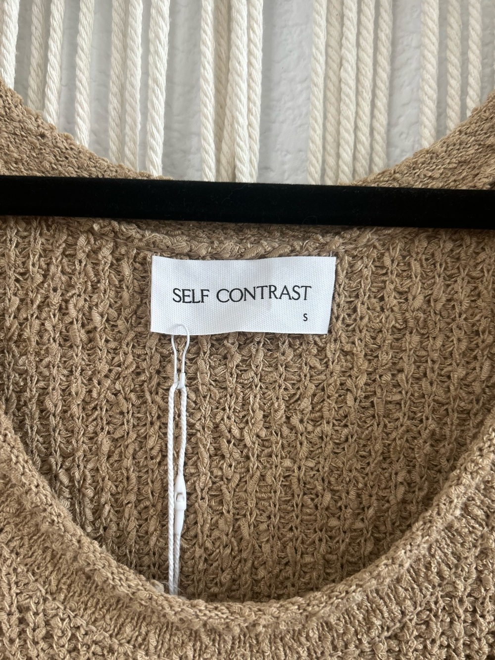 SELF CONTRAST Tan Knit Tank Midi Summer Dress - Picture 6 of 13